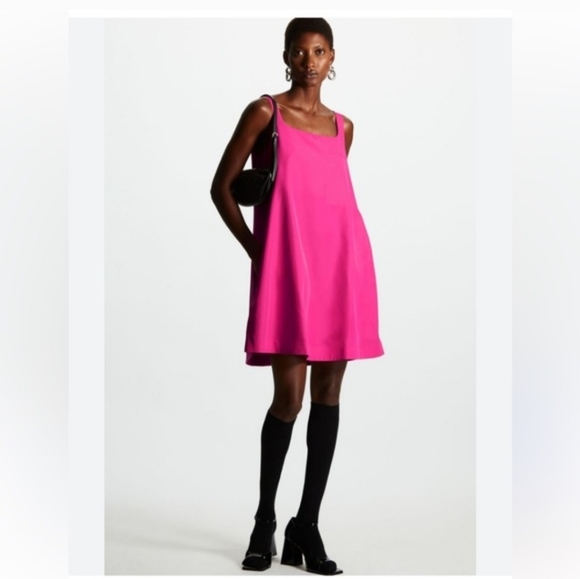 COS Dresses & Skirts - PRISTINE COS Pink Mini Dress Size Small A-line Swing Style Side Pockets